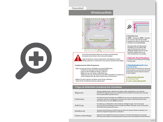 Product Bild hochwertige_whiteboard-folie_inkl__laminat_in_apfel-form_konturgeschnitten_unbedruckt